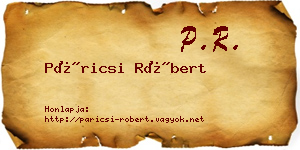 Páricsi Róbert névjegykártya