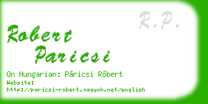 robert paricsi business card